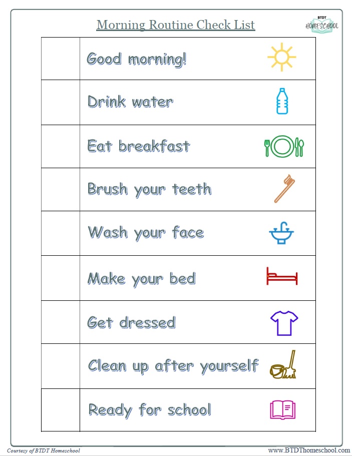 FREE Preschool Routine Charts BTDT Homeschool FREE Preschool Routine Charts BTDT Homeschool