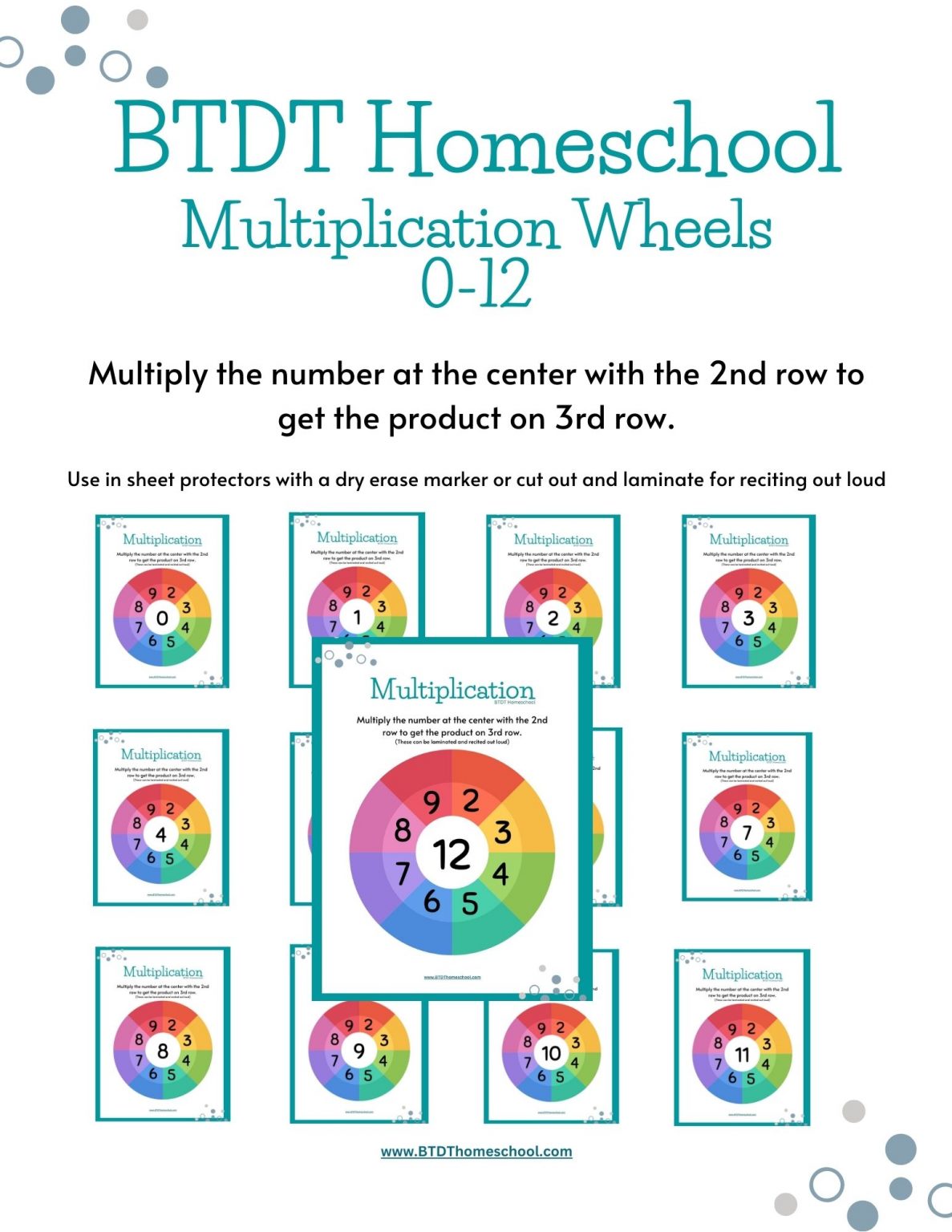 FREE Multiplication Wheels BTDT Homeschool